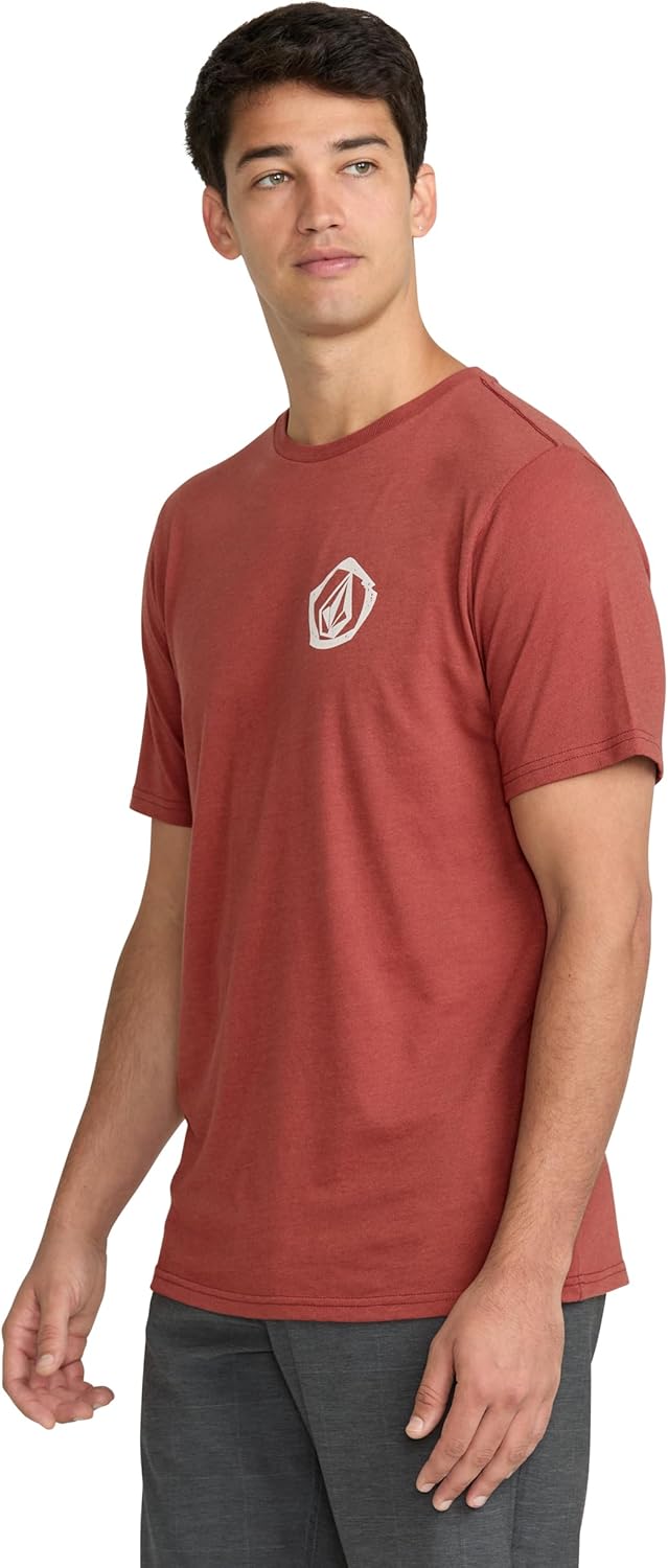 Volcom Men's Wavvy Heather Short Sleeve T-Shirt-Soft Cotton Blend Crewneck Tee, Lightweight & Breathable Casual Fit