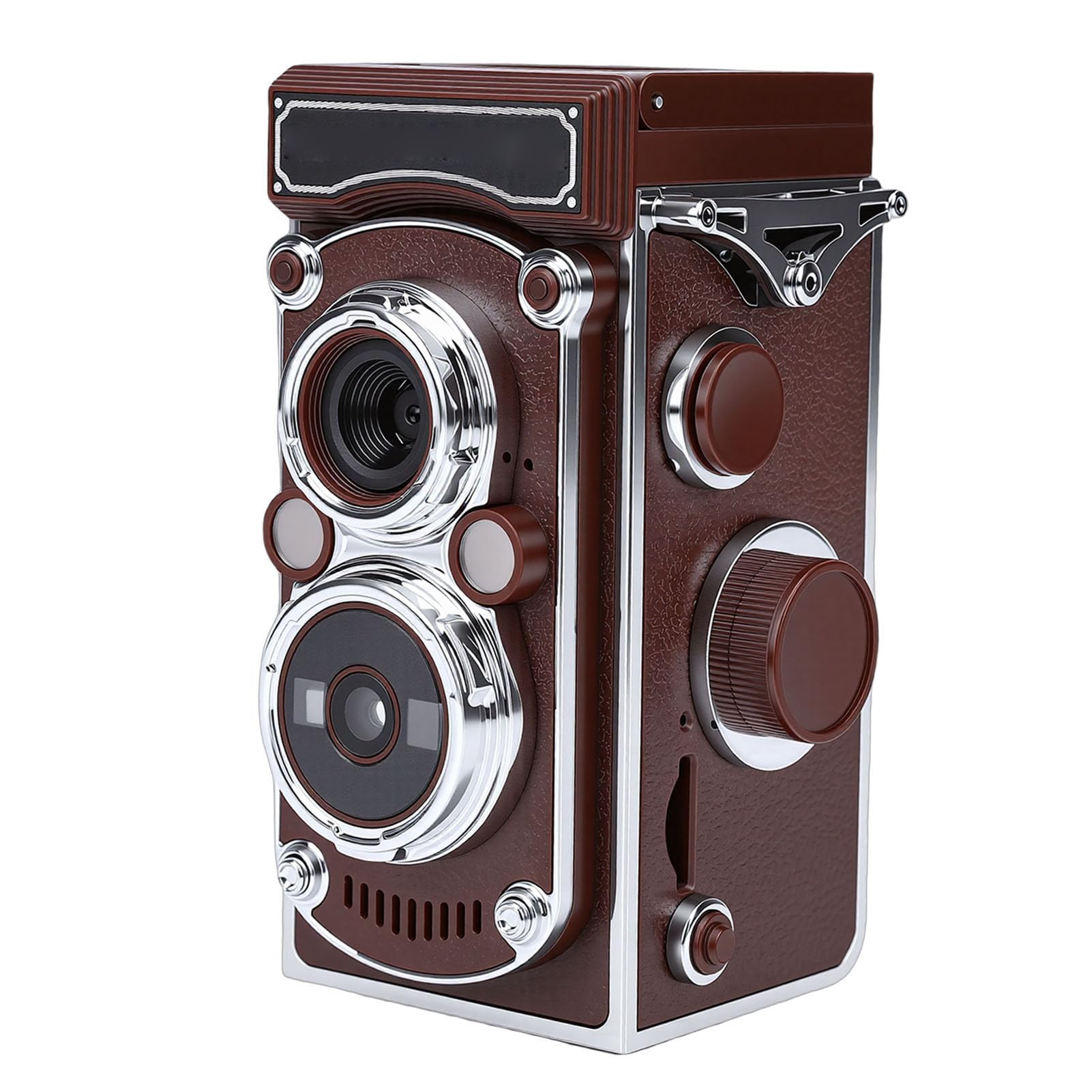 Vintage Digital Camera, Portable TLR Style Twin Lens Vintage Camera, 2.7K Video 24MP Autofocus 1080P FHD, Mini Vlogging, Long Battery Life for Beginners Teens Adults (Brown)-image-49