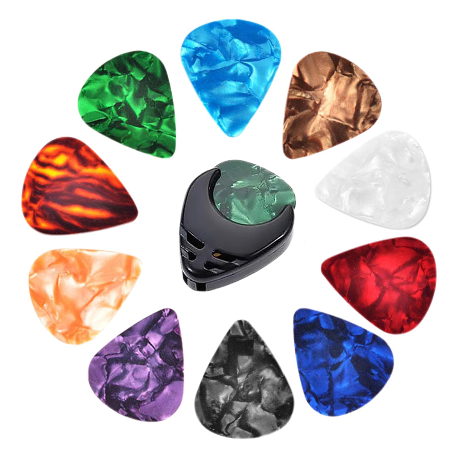 Light Guitar Picks, 0.46mm Plectrums for Ukulele with Adhesive Storage, Thin Durable Material Details with Bright Tone Function, Unique Selling Points, Professional Set for Kids Adults Strumming 11Pcs
