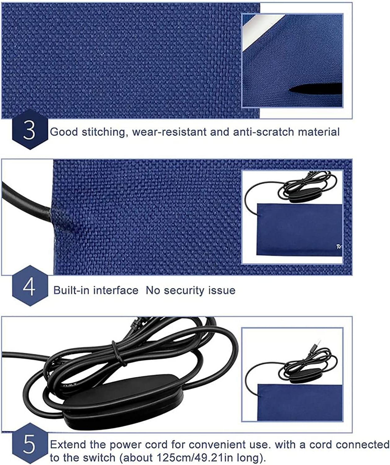 Reptile Heat Mat Reptile Heating Mats USB Electric Thermostat Waterproof Terrarium Warmer Pad For Snake Tortoise Crab Lizard Gecko Fish Carbon Fibre Heating Blanket ( Color : Blue , Size : 15*28cm )