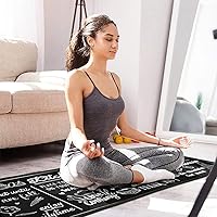 Vista 9 de Juego de 2 alfombras de cocina en blanco y negro con temática de reglas de cocina, antideslizantes, 2 piezas para piso, lavables, absorbentes