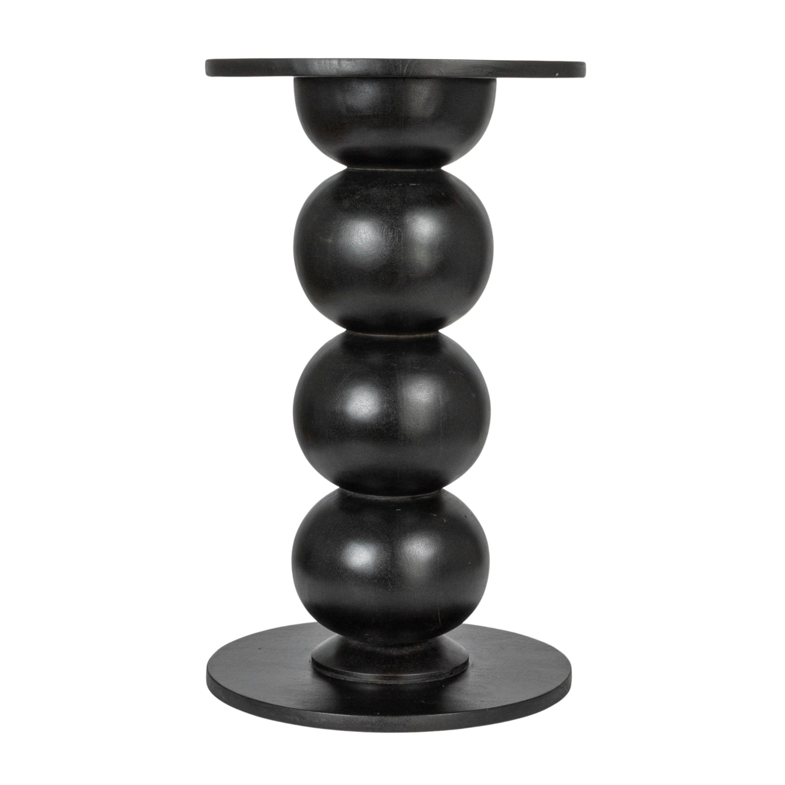 Creative Co-Op Round Mango Wood Over-Sized Bubble End Table, Black
