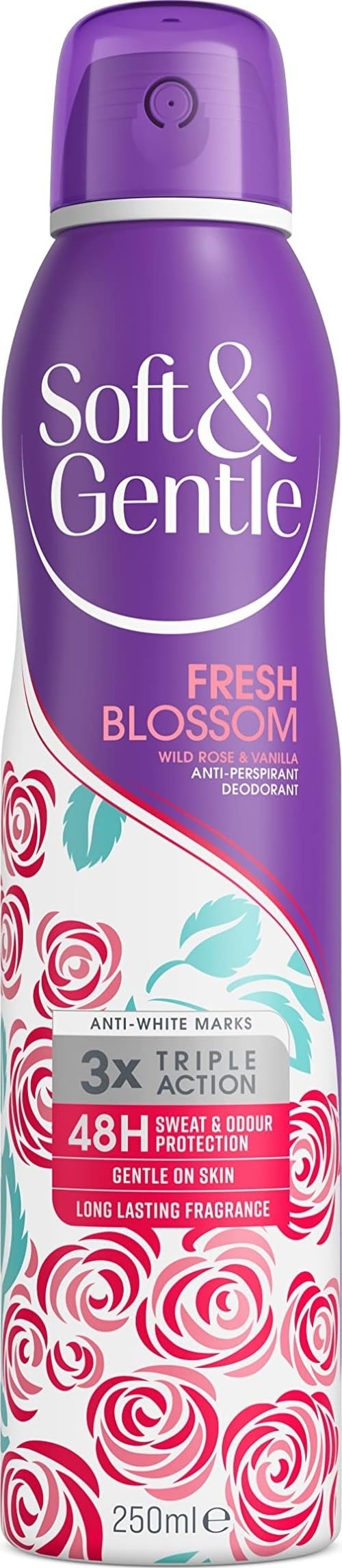 Soft & Gentle Fresh Blossom Anti-Perspirant Deodorant Spray - Purple - 48 Hour Protection