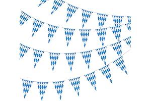 TUPARKA 98 Feet Oktoberfest Bavarian Pennant Banner Flag