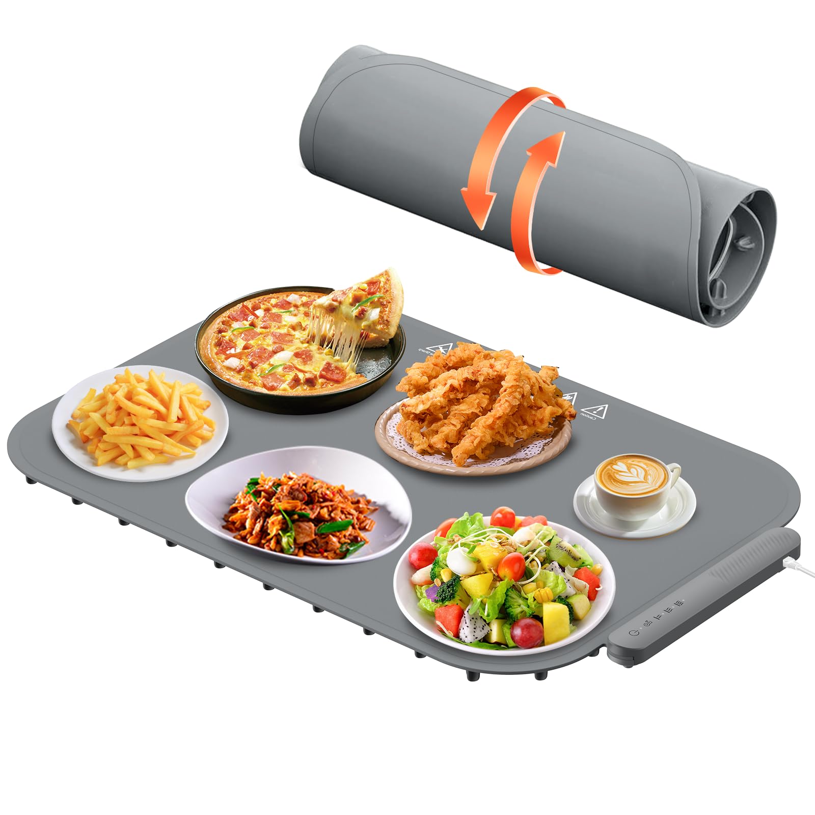 Tapis chauffant électrique enroulable pour buffet et repas de fête en famille