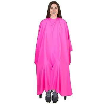 Hair Cutting Cape for Adults - Large Lightweight Water Resistant Salon Cape - Snap Closure - 60in x 57.5in - Haircut Cape - Cape for Hair Cutting (Hot Pink)