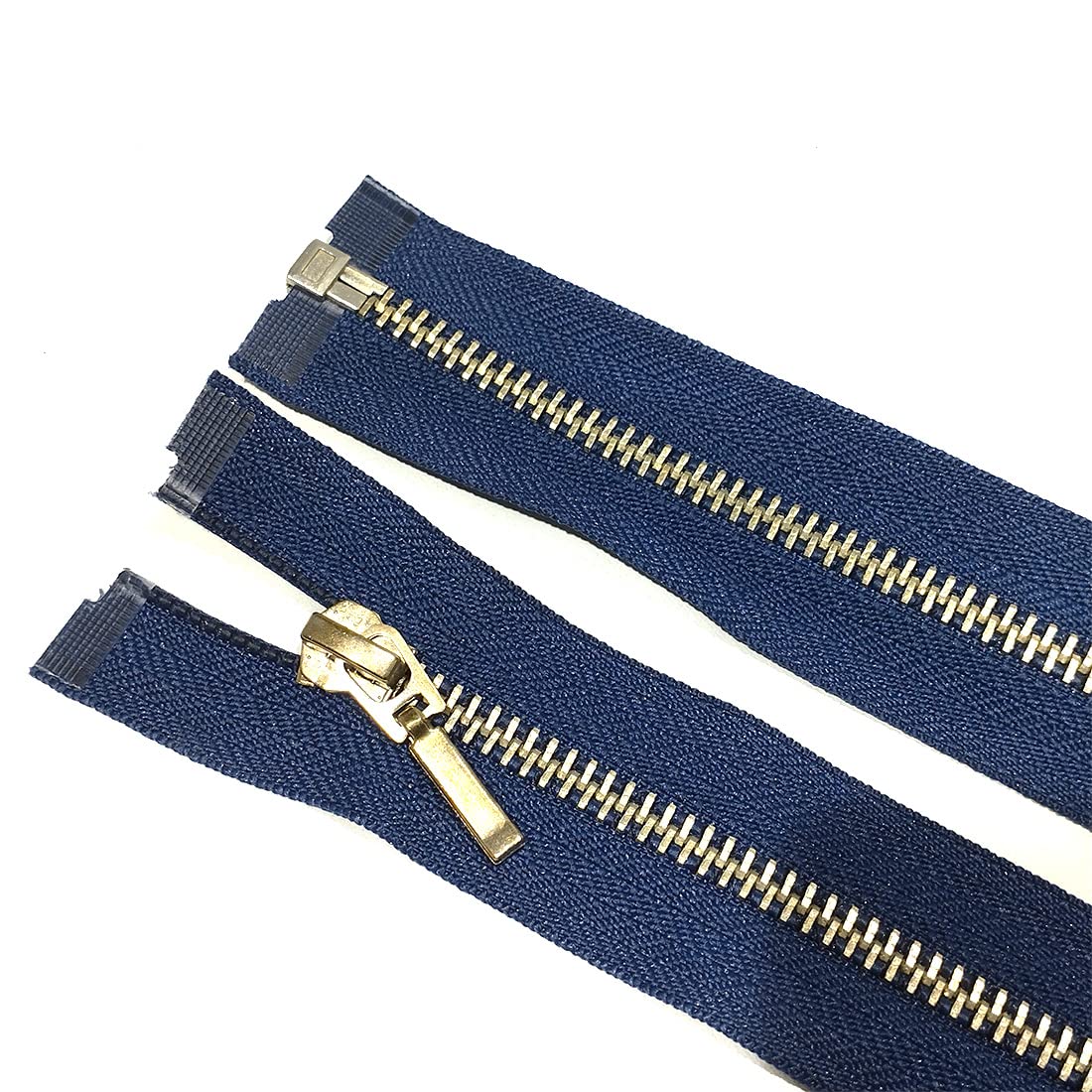 2 Pieces/5# Open Metal Zipper, Sewing Zipper, Sewing Zipper, Heavy Duty Zipper, Black, Blue, Gold, Silver, (2 x 55cm, Blue) - Image 2
