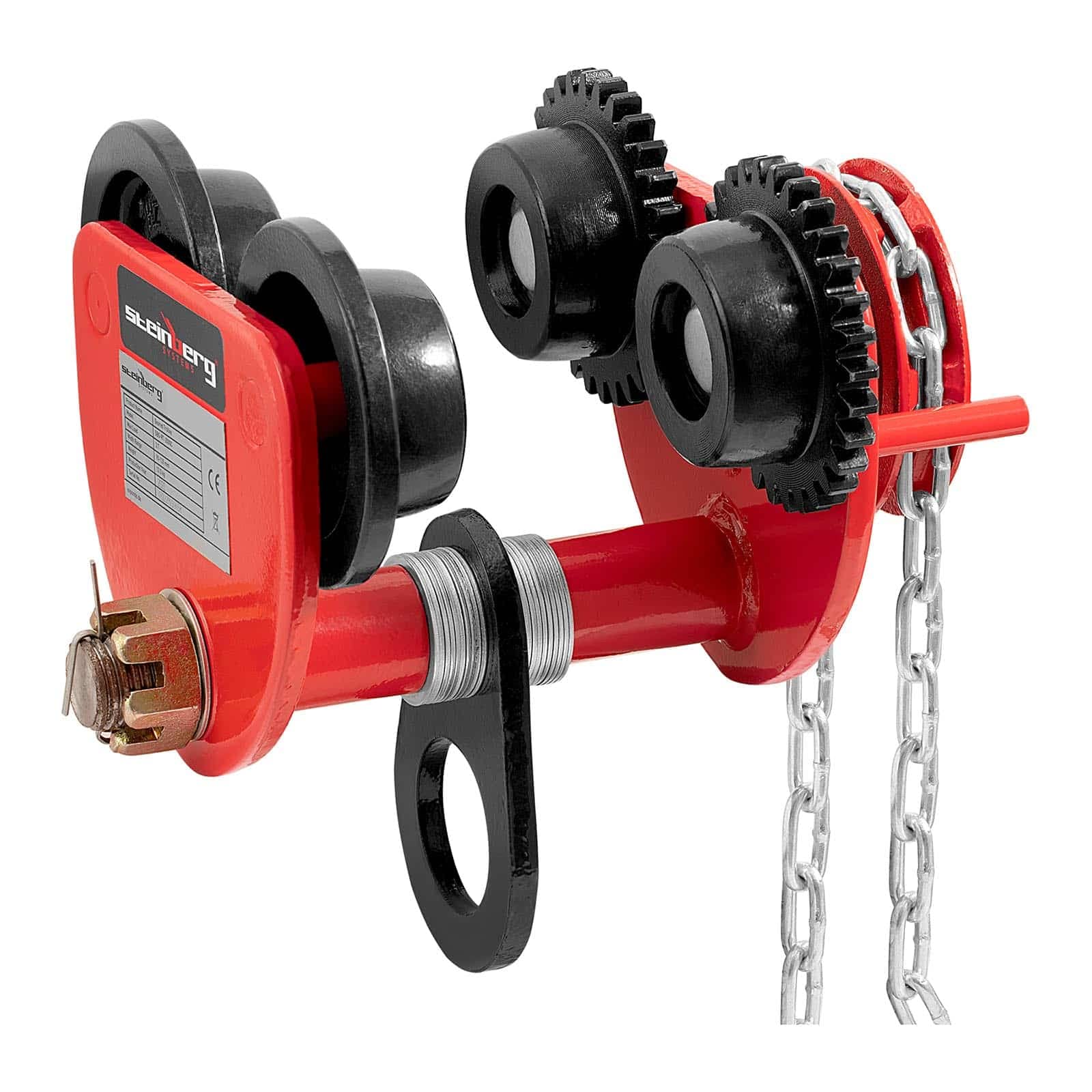 Steinberg Systems Carro para Polipasto Carrito SBS-RT-2000C (Capacidad de carga: 2.000 kg, Rango de ajuste: 90-135 mm, Acero al carbono)