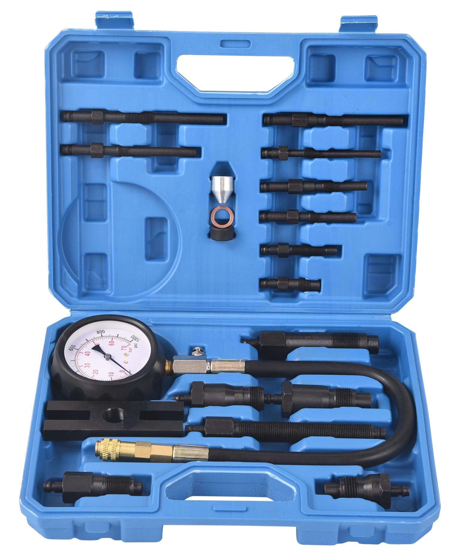 DHA Diesel Motor Comprobador de Compresión Medidor de Compresión Medidor de Presión de Compresión Schreiber Messgerät Diesel Motores Druckmanómetro Compresión Messgerat Compression Tester-satz 1000PSI