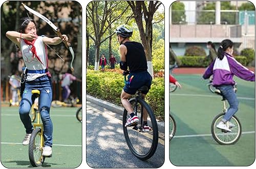 Miniatura 6 de Nisorpa Bicicleta clásica de una rueda negra de 20 pulgadas con borde de aleación antideslizante y pedal de altura ajustable para niños y adultos,