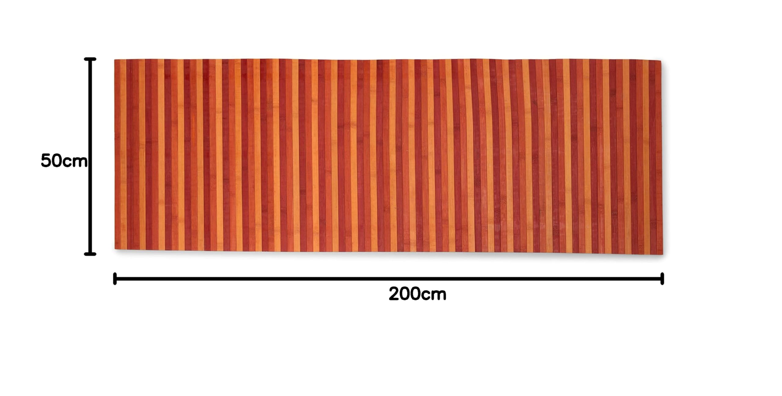 Tappeto Bamboo Cucina Antiscivolo Lavabile | Tappetino Cucina Idrorepellente | Passatoia Cucina Antiscivolo Lavabile ed Eco Sostenibile | Tappeto Bambu Effetto degradè (Rosso, 50x200)