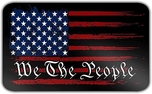 Miniatura 5 de Skull Society - Juego de 2 calcomanías patrióticas de bandera estadounidense gris de 35 x 7 pulgadas para todo tipo de clima para automóviles