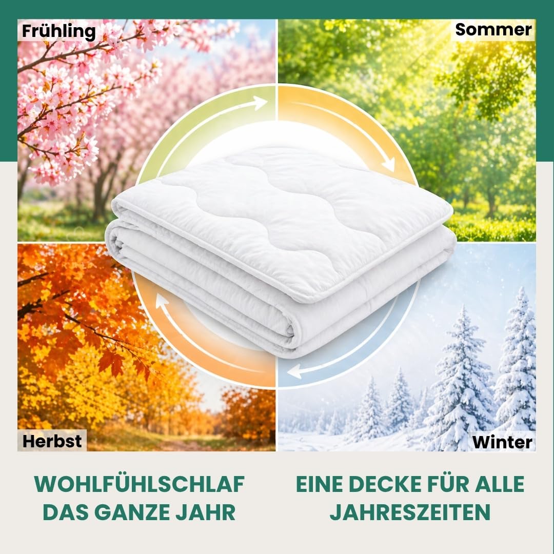 VEL VET HOME Bettdecke 135x200 cm – Ganzjahresdecke 300 GSM Steppdecke Medium Wärmegrad Schlafdecke Duvet für Allergiker geeignet atmungsaktiv Oeko-TEX Standard 100 - 3