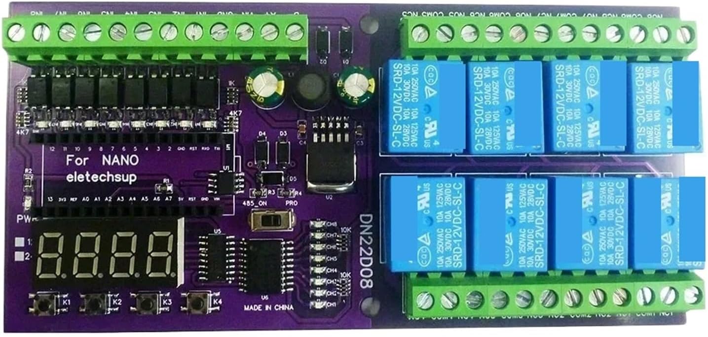 8CH DC 12V 24V Multifunction Delay Timer Switch Board RS485 PLC IO Expanding Module(Nano V3.0)