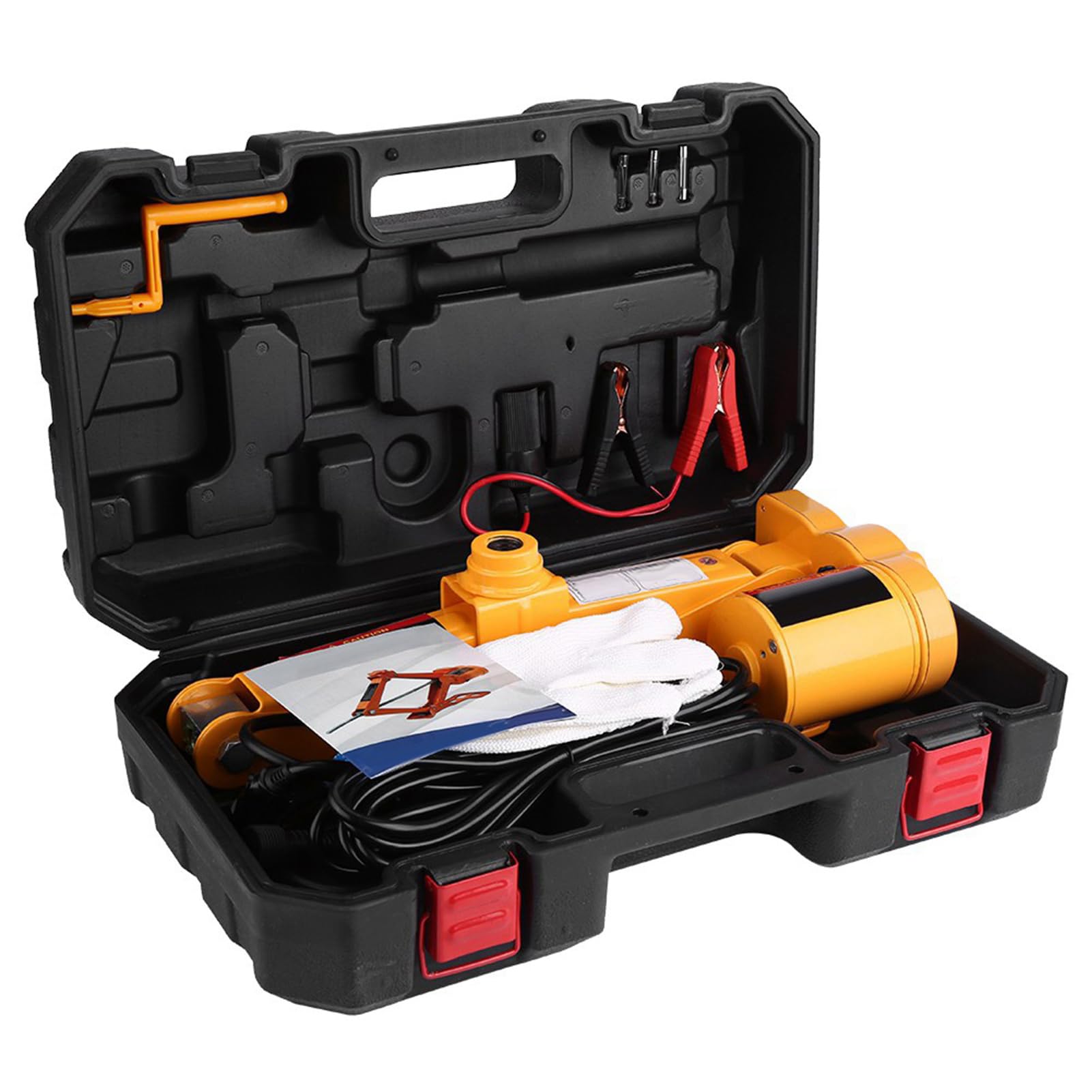 Martinetto Elettrico 3 Tonnellate 12V 15A Kit Attrezzi con Custodia per Cambio Pneumatici 12-35 cm