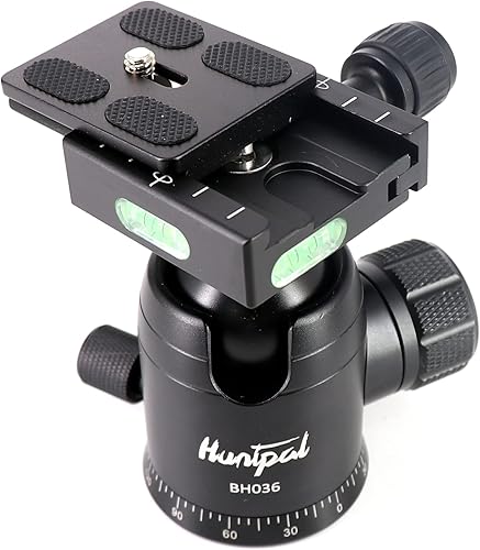 HUNTPAL Soporte de cabeza de bola de trípode de 1.417 in para rifles, soportes para pistolas con tornillo de 1/4 de pulgada, montaje de rosca de 3/8