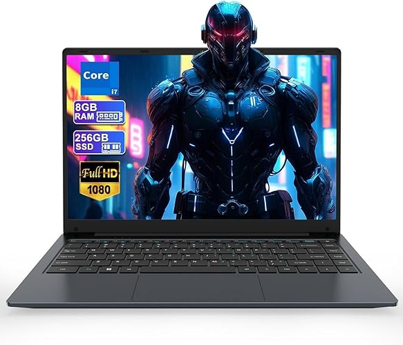 SAINTDISE 14.1" Laptop, Laptop Computer Core i7 Processor(Up to 2.7GHz), Student Laptop 8GB DDR3 256GB SSD, FHD IPS Laptop PC Wifi5 BT4.2 USB3.0 * 3 Ethernet Port*1 HDMI*1 SD Slot*1 Audio Jack*1