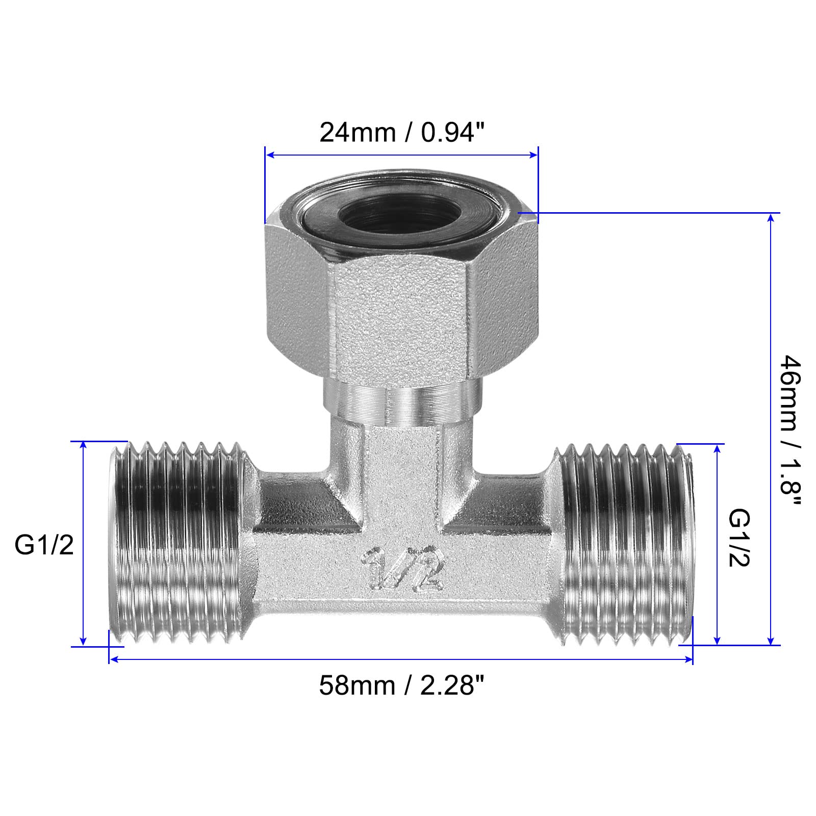 Three-way Union Y Shape 3-Way Pipe Fitting - Nickel Plated Copper Union ...
