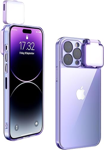 Miniatura 7 de CEXHG Funda con luz LED para selfie para iPhone 14 Pro Max, funda iluminada, recargable, compatible con maquillaje en vivo, TikTok, video, selfie