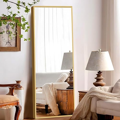 Miniatura 7 de soges Espejo de cuerpo completo con imágenes de alta definición, espejo rectangular de pie para dormitorio y sala de estar, vidrio inastillable,