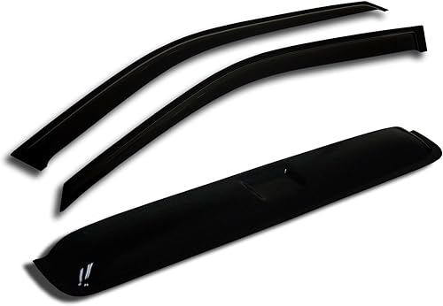 TuningPros WSVT2-225 Techo corredizo tipo 2 y montaje exterior ventana visera deflector protector de lluvia humo oscuro 3 piezas conjunto