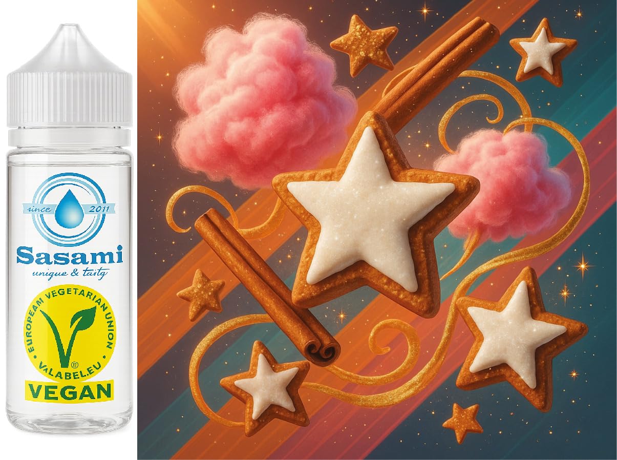 SweetStar – wata cukrowa gwiazdka cynamonowa aromat koncentrat – Wegański – Sasami – 100ml