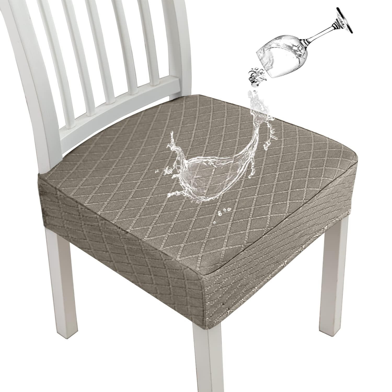 6 Coprisedie Elasticizzati Impermeabili - Per Sedie Da Pranzo, Cucina, Ufficio, Grigio, Lavabili In Lavatrice - Foto 12