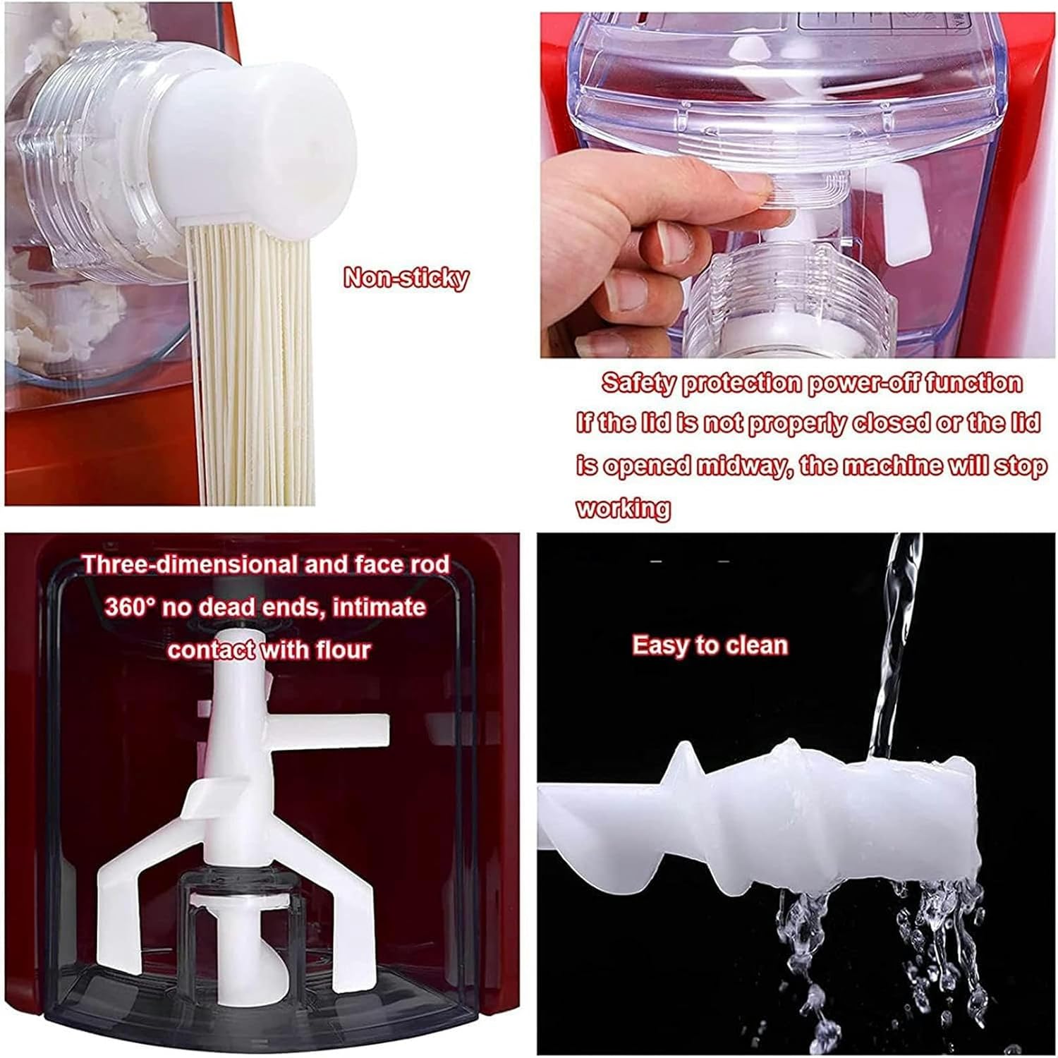 Wzglod Electric Pasta Maker 260W Automatic Pasta Machine Pasta Attachment with 13 Noodle Molds Pasta Extruder Kitchen Gadgets Noodle Maker,Saves Time and Effort and is Beginner Friendly