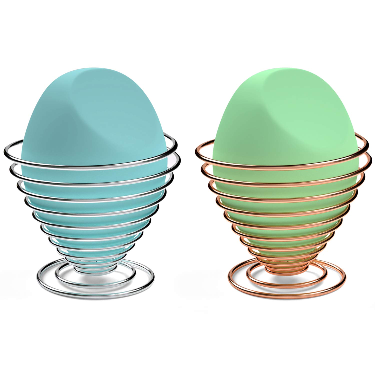 Makeup Sponge Holder Beauty Sponge Blender Holder (1Pack Silver and 1Pack Rose Gold) Makeup Sponge Drying Stand Storage Egg Powder Puff Display Stand