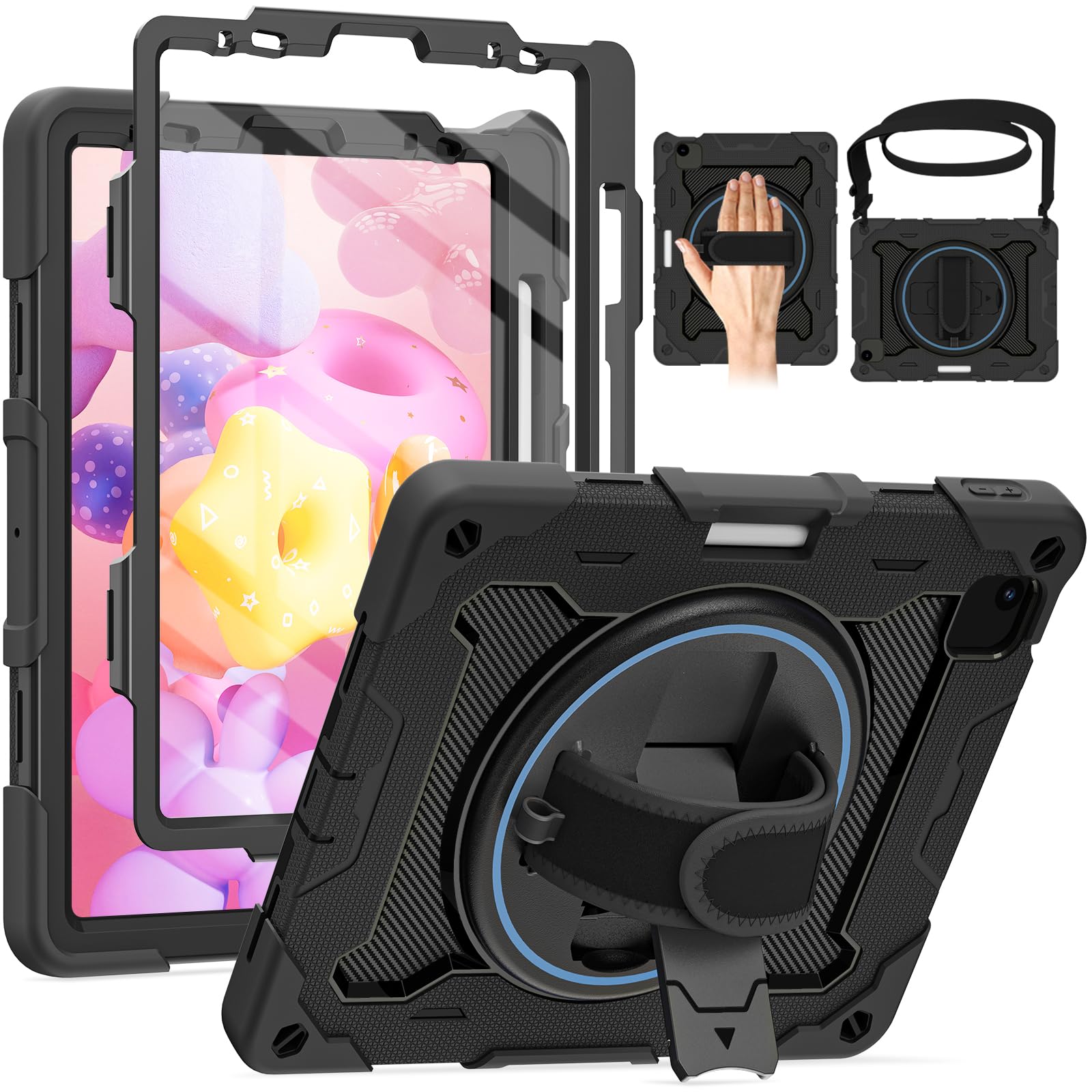 ROSROME For iPad Air 5th 4th Generation 10.9 inch Case with Screen Protector [15ft Drop Protection] iPad Pro 11 Case 4th 3rd 2nd 1st Gen (2022 2021