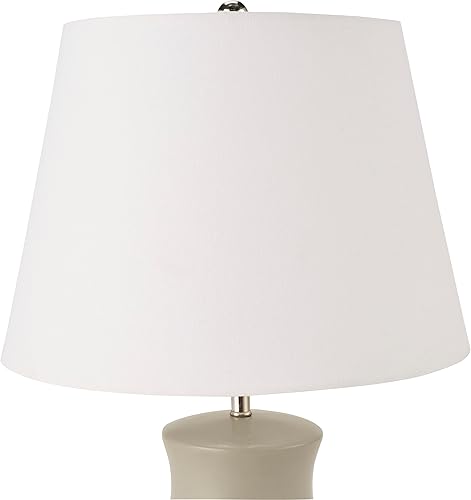 Miniatura 5 de Nourison Lámpara de mesa de cerámica de calabaza orgánica gris de 18 pulgadas para dormitorio, sala de estar, comedor, entrada