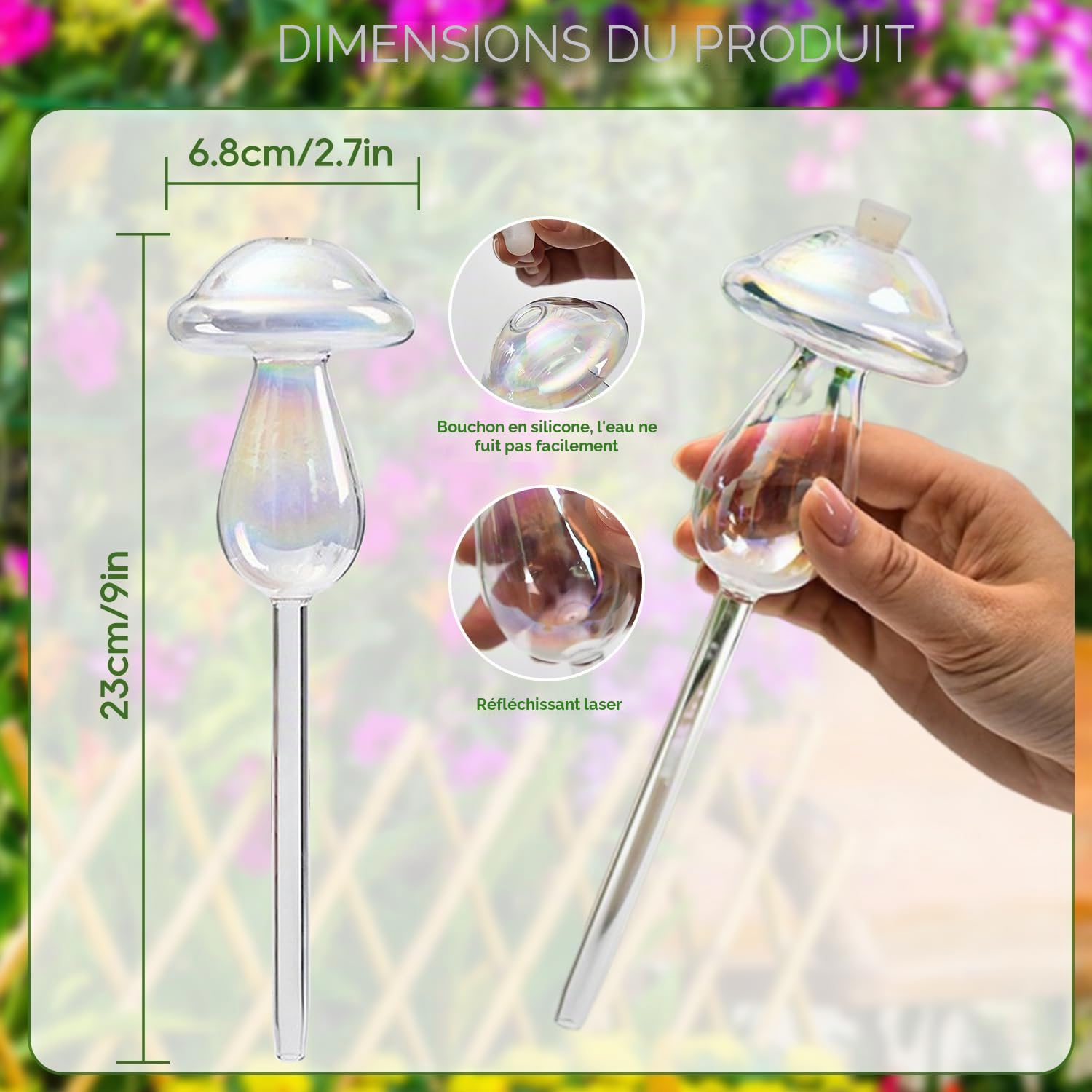 4 Pièces Boules d'Irrigation pour Plantes, Champignon Boules d'Irrigation pour Plantes,Bulbes d’Arrosage Automatique Dispositif D'irrigation, Boules d'arrosage pour Plantes d'intérieur et d'extérieur