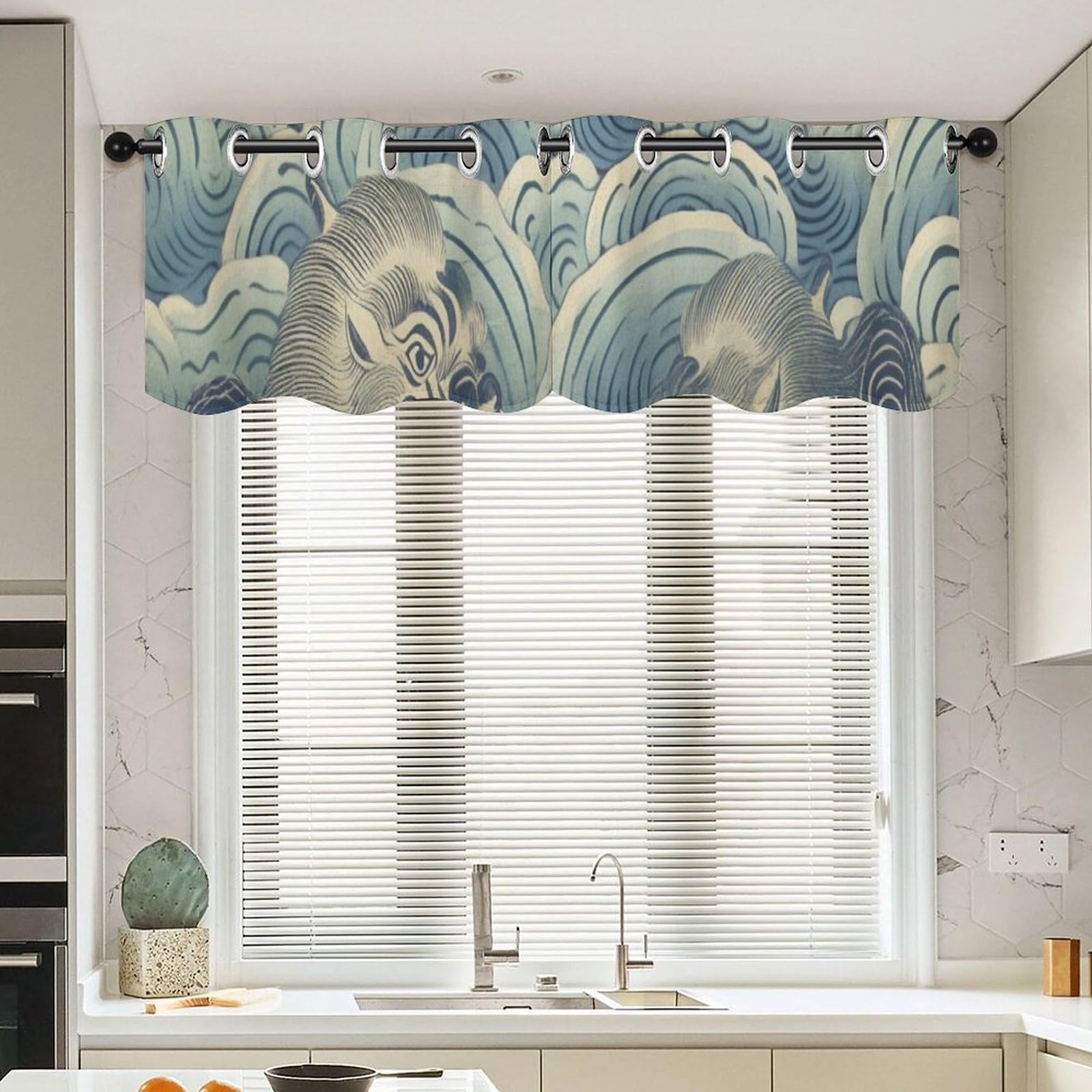 Rideaux de cantonnière tigre tibétain, cadeau de pendaison de crémaillère