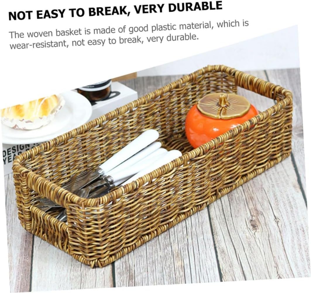 uuClub調味料ジャー収納ボックス 編まれた収納バスケット デスクト (3個) [並行輸入品]