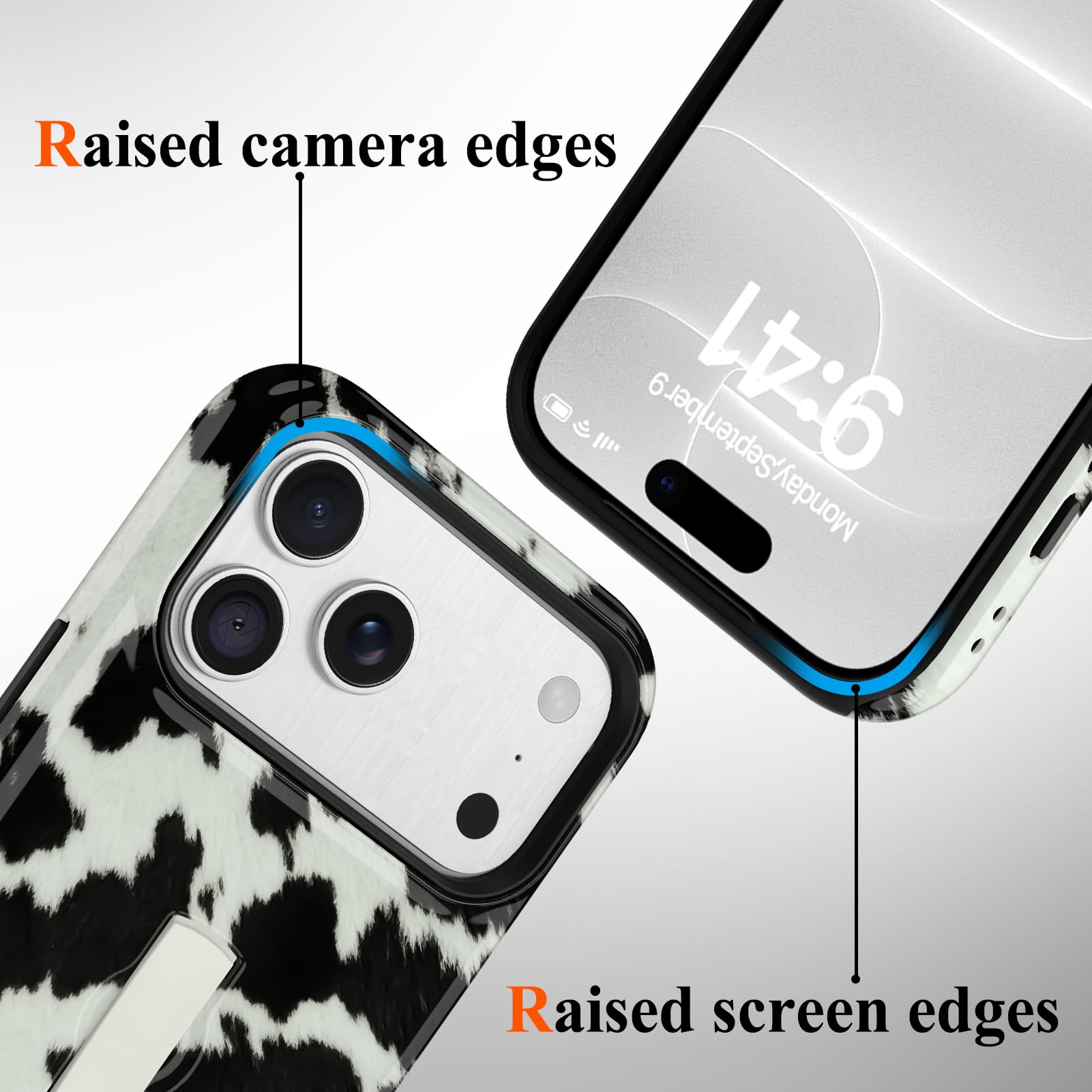 Conçue pour iPhone 18/17 Pro Max, coque avec sangle, imprimé vache