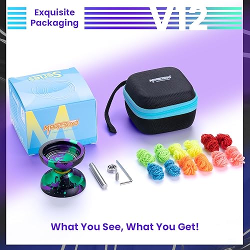 Miniatura 7 de MAGICYOYO V12 Finger Spin Yoyo Yo profesional sensible para niños y adultos, Yoyo sin respuesta para Yo Yo avanzado, profesional con 12 cuerdas y