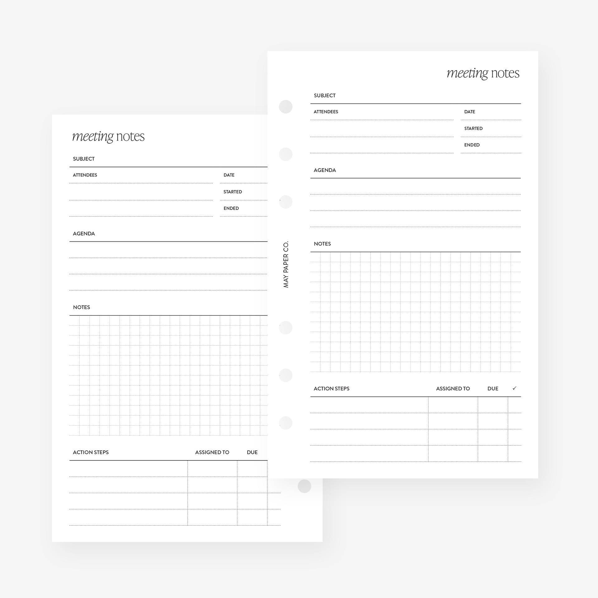 Franklin Covey Compact Meeting Planner Insert Agenda Refill for FC Compact 6 Hole Ringed Binders 4.25 x 6.75