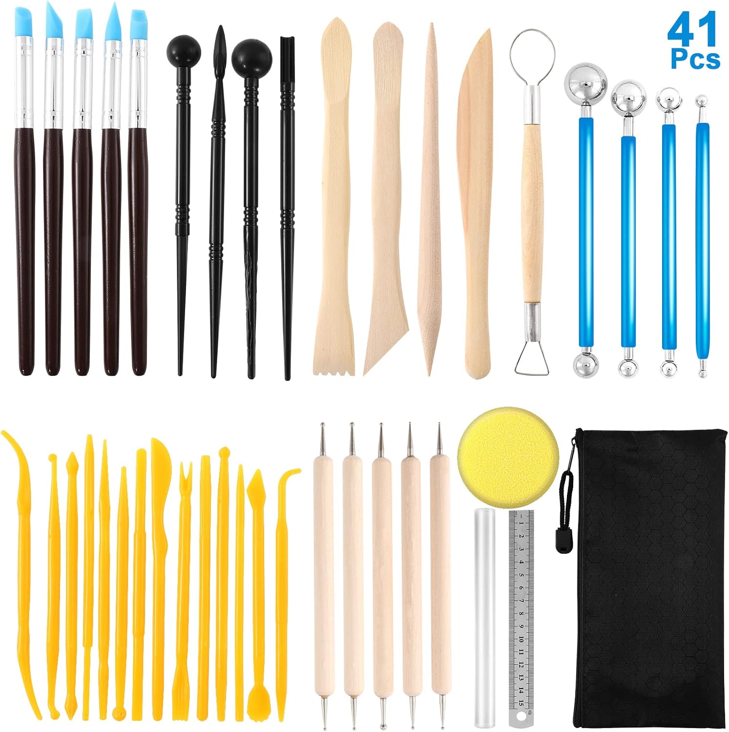 Clay Tools Kit,41PCS Clay Sculpting Tools,Polymer Clay