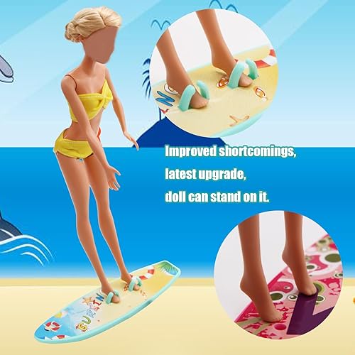 Miniatura 5 de EuTengHao Traje de baño de 36 piezas, traje de baño para muñecas de niña de 11.5 pulgadas, bikini de muñeca y accesorios con juego de natación de