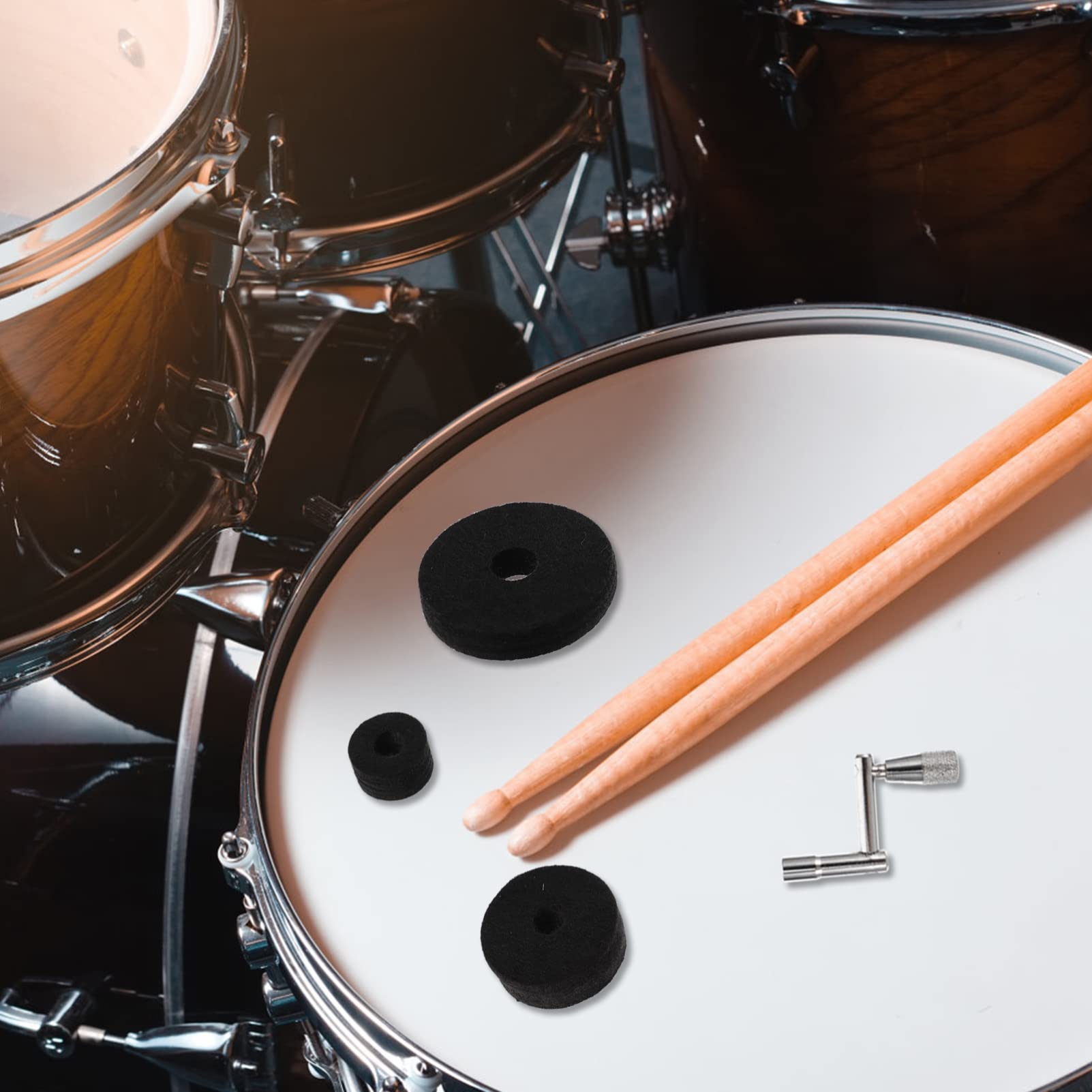 LIFKOME 1Set Professional Drum Cymbal Felt Pad Set Non Slip Cushions for Cymbals Durable Felt Washers Stand Sleeves Prevent Friction Protect Cymbals Drum Accessories