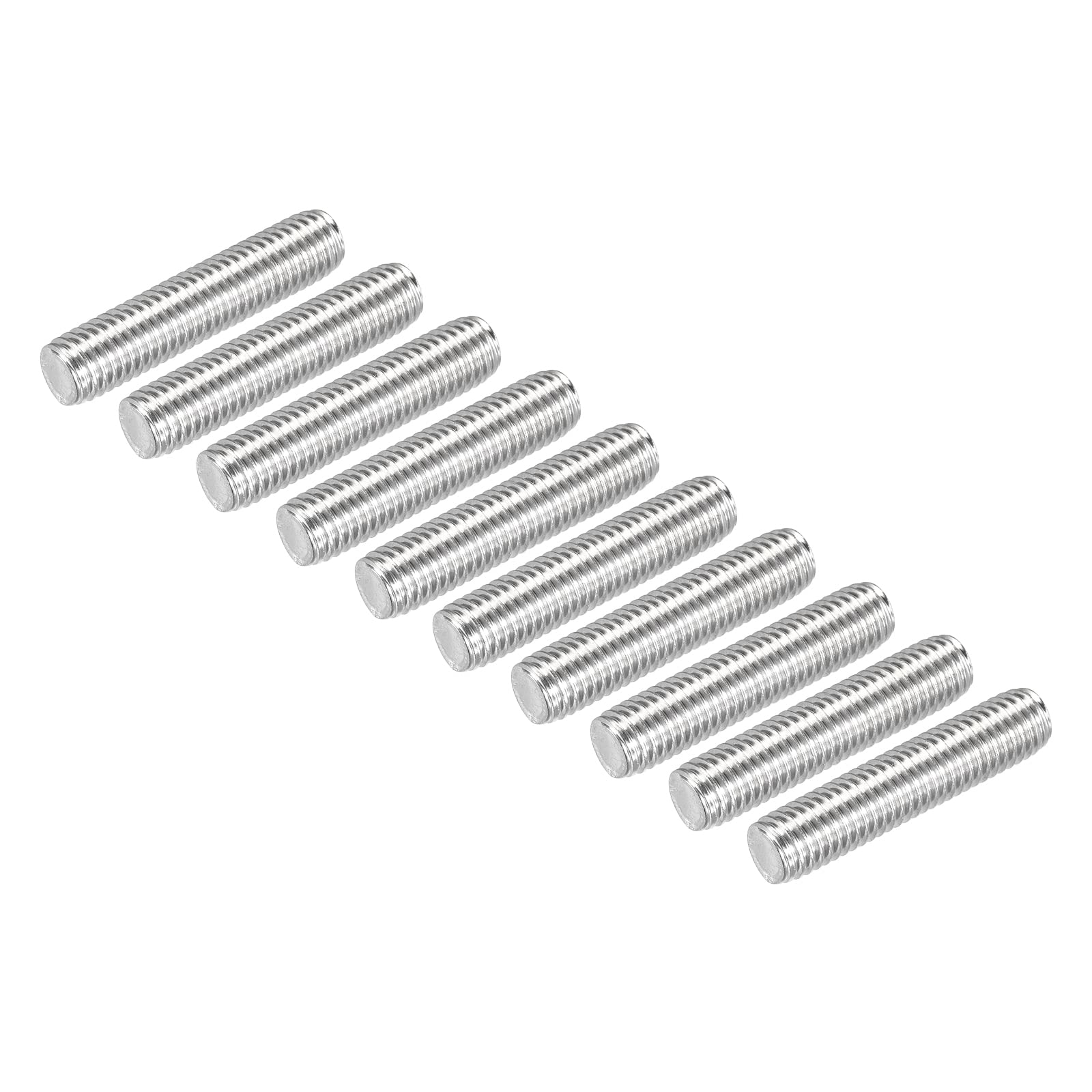 DMiotech 10 Pack M10 x 50mm Fully Threaded Rod 304 Stainless Steel Right Hand Threads Rod Bar Studs