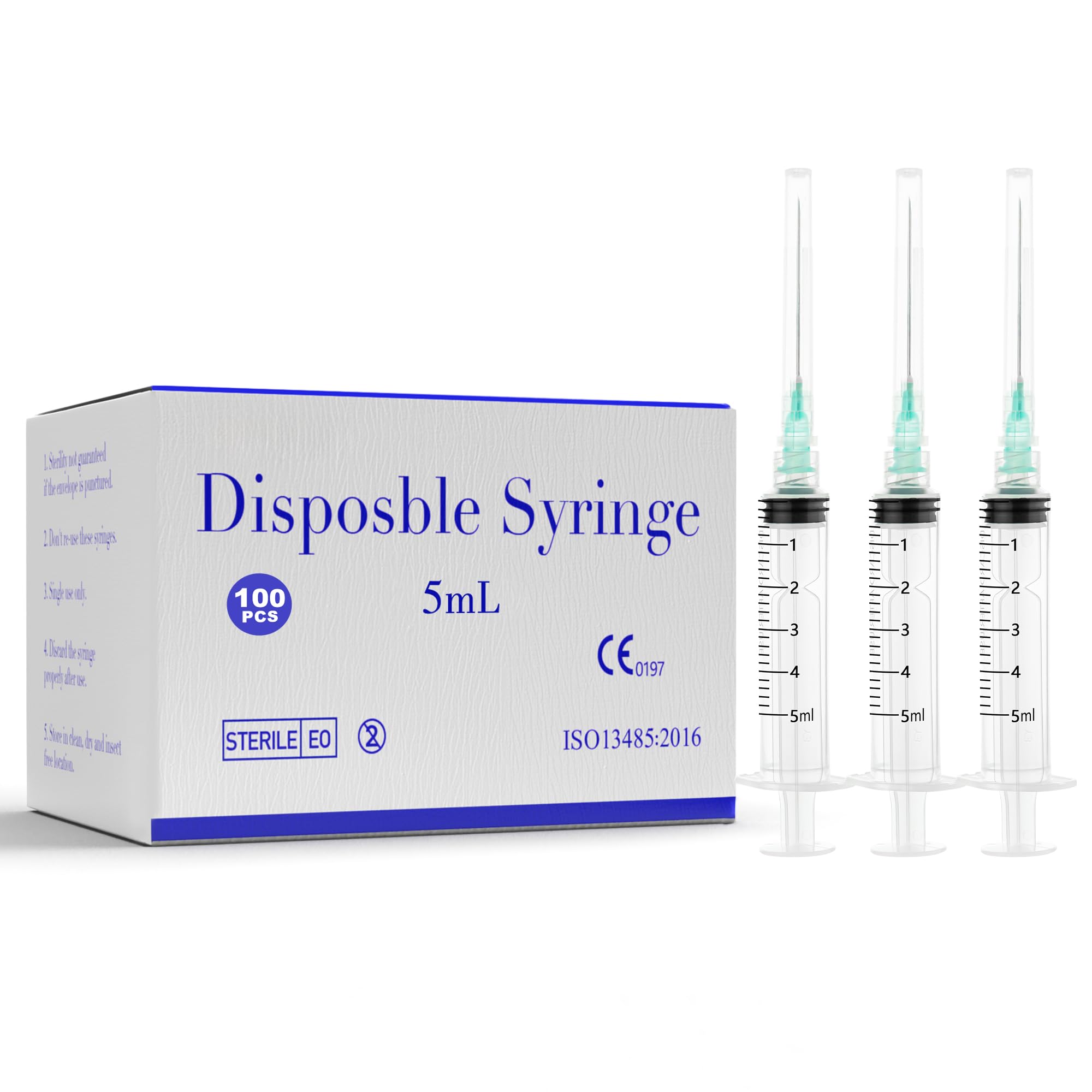 Disposable 1mL Luer Lock Syringe 25G 1 inch for Scientific Lab Use, Individually Wrapped, Box of 100 — Amazon image 8