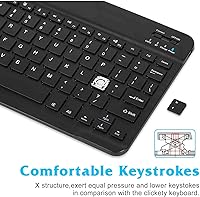 Vista 4 de Combo de teclado y mouse Bluetooth recargable ultra delgado para Yaxa Fire HD 10 (2017) y todos los teclados Bluetooth habilitados para Android/PC