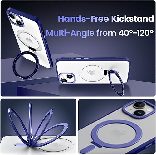 Miniatura 10 de QLTYPRI Funda magnética para iPhone 13 Pro Max compatible con MagSafe con soporte invisible, delgada, translúcida mate, a prueba de golpes, funda