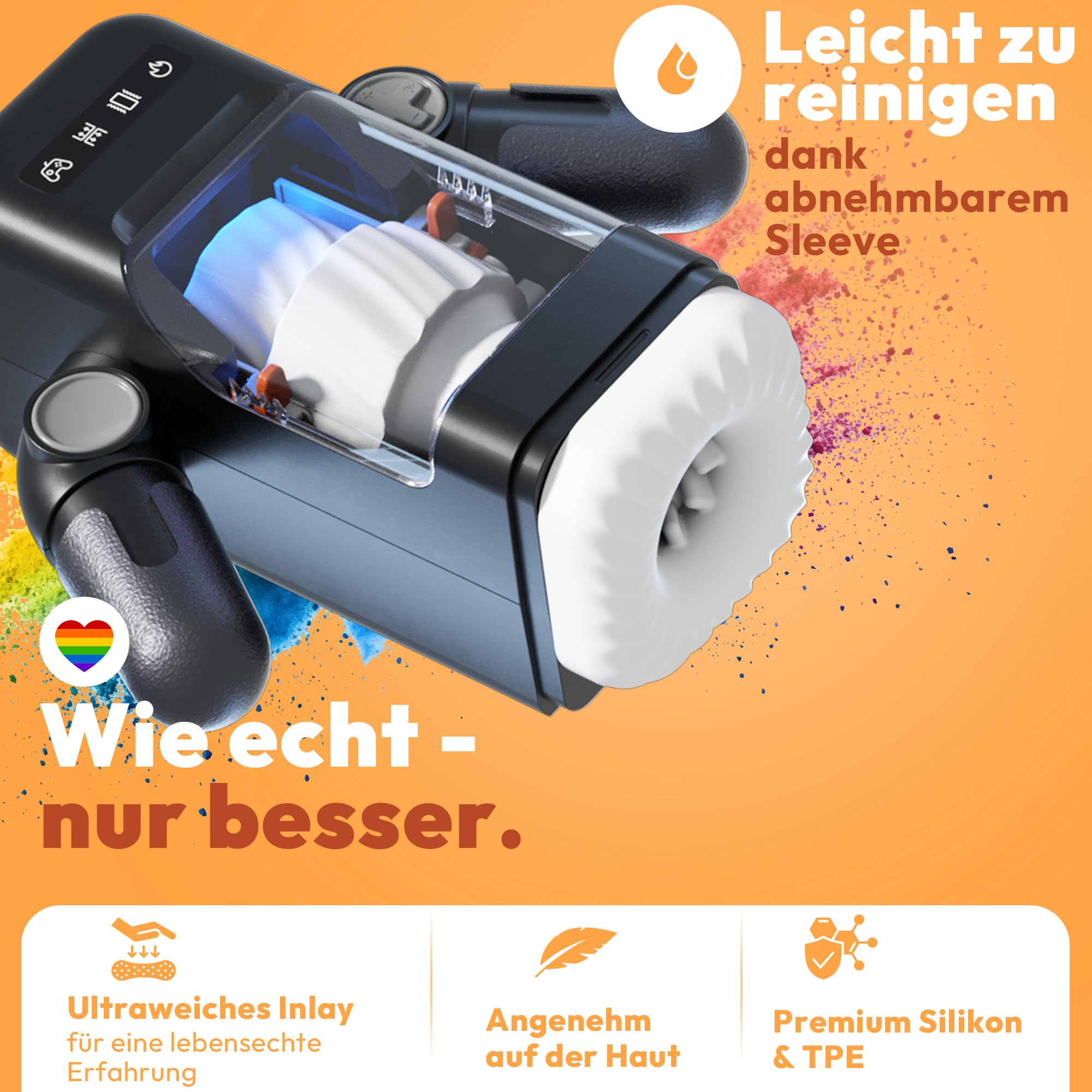 Masturbatore elettrico per uomini con app supporto per cellulare, stroker automatico con 8 modalità di urto, 10 vibrazioni, 2 livelli di calore, ricaricabile, interattivo, dispositivo di rilassamento