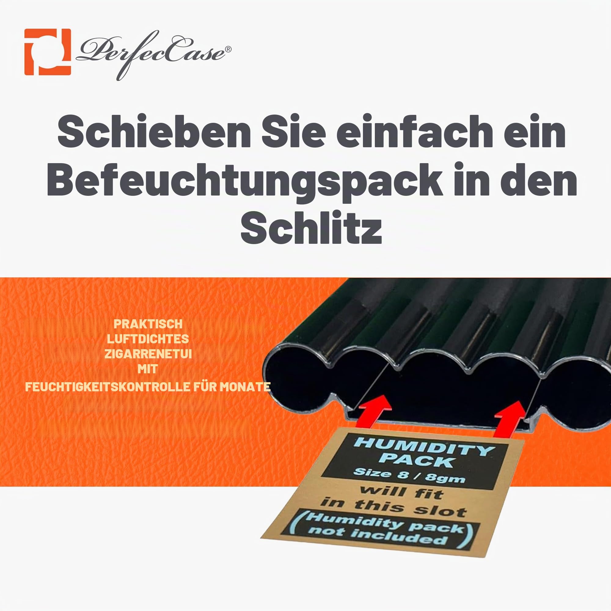 Perfec Etui für Zigarren-Luftbefeuchter, Schwarz, 5 Finger