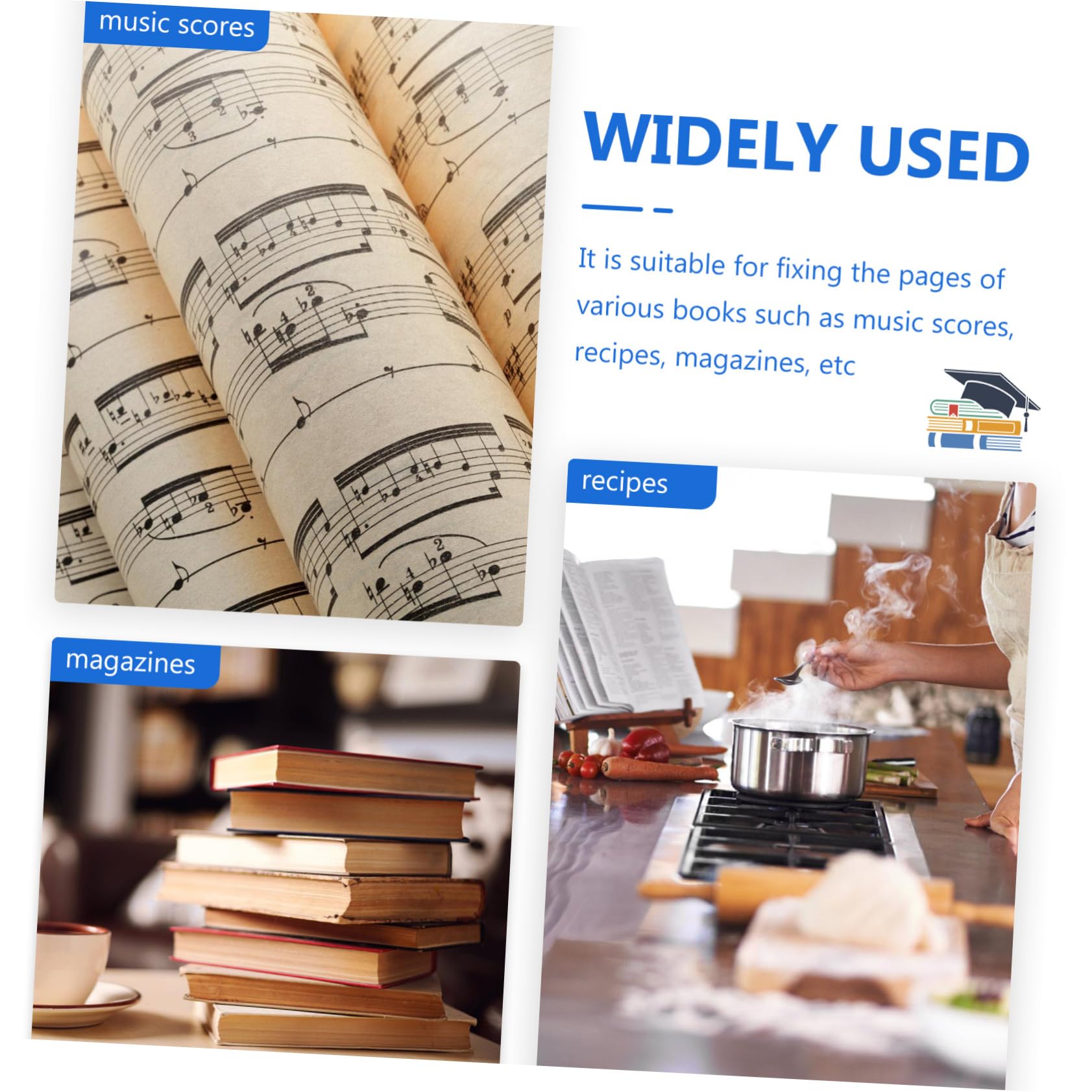 Abaodam 8pcs Music Book Clip Page Sheet Music Holders Plastic Sheet Clips for Piano