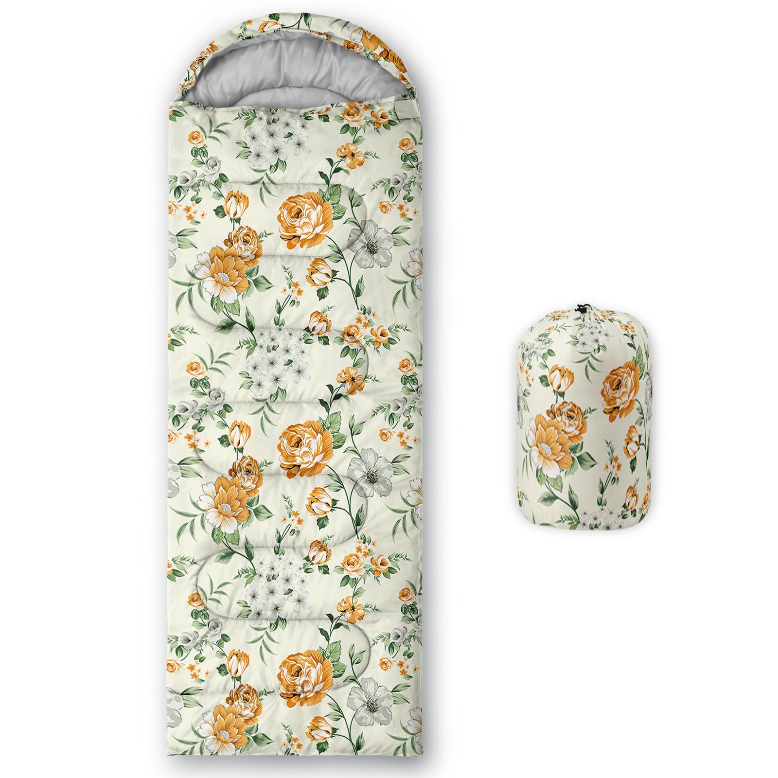 Axolotl Flowers Sleeping Bag for Kids Girls Adults–Lightweight Warm Cold Weather Sleeping Bag,Cold Weather Sleeping Bag Lightweight Waterproof,Backpacking Sleeping Bag Flowers,Camping Gear Equipment
