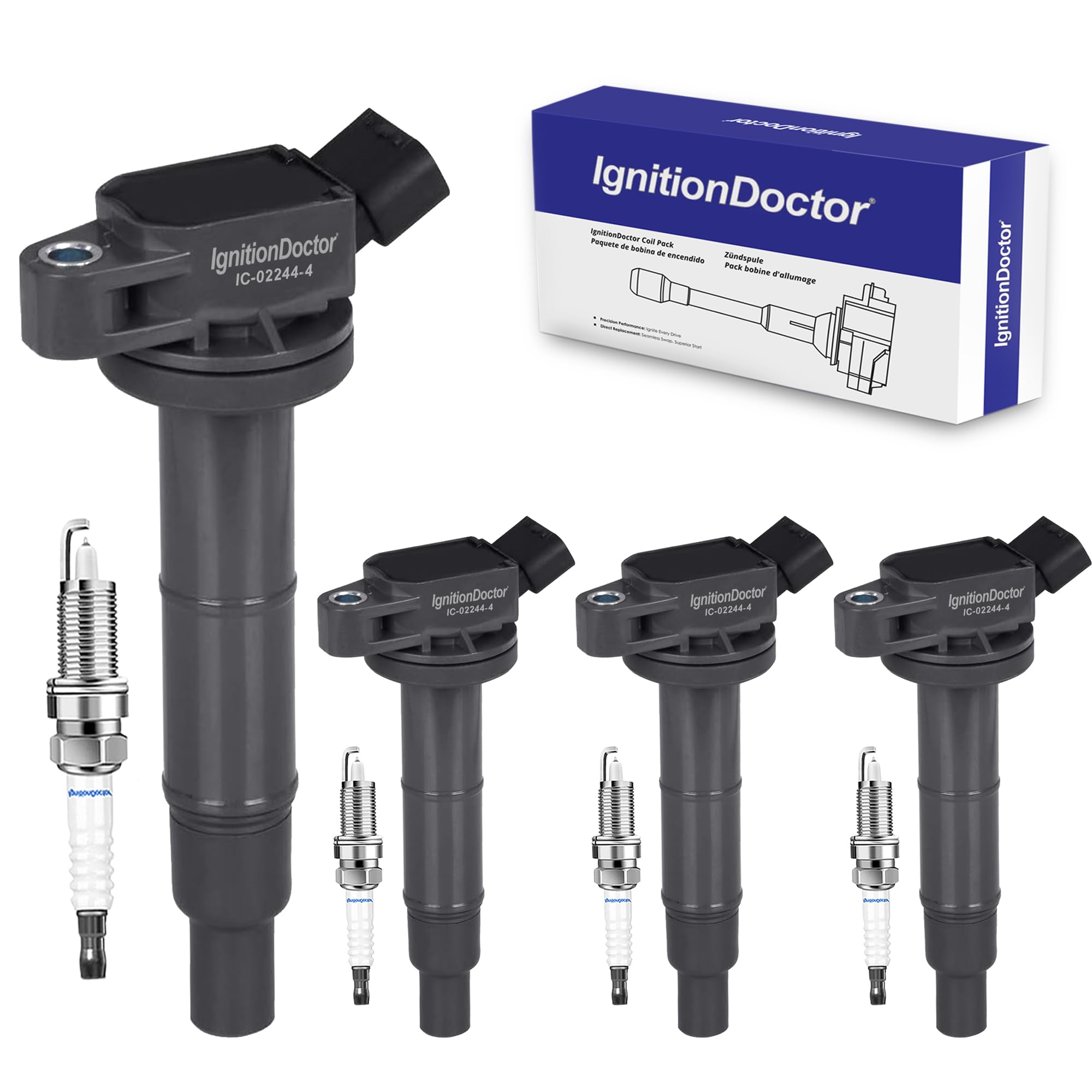 4x Ignition Coils + 4x Iridium Spark Plugs – For Toyota Camry 2002–2011 2.4L