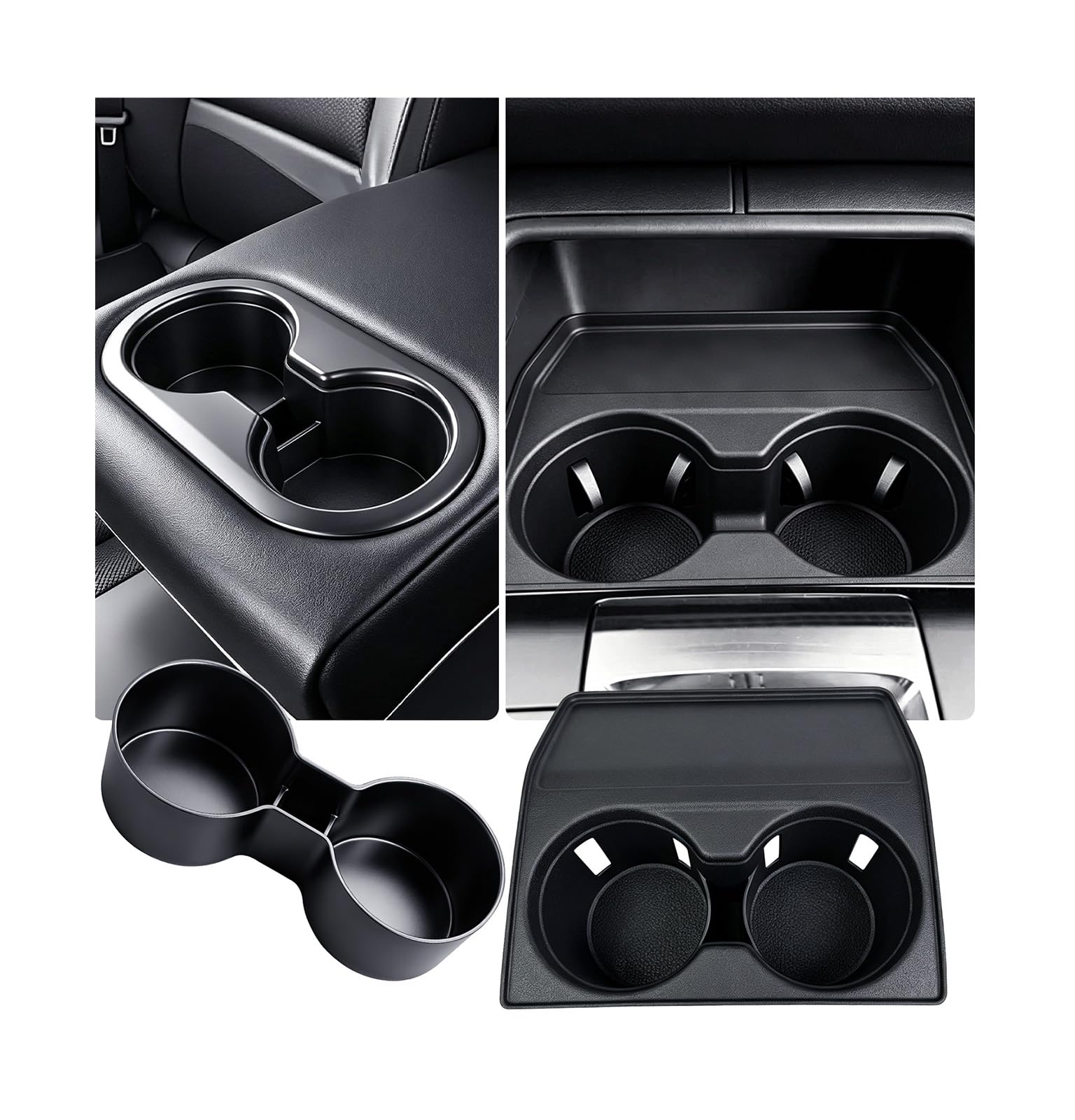 Center Console Cup Holder Inserts for Mazda CX5 2026, Interior Accessories Silicone Front &amp; Rear Car Cup Holders Covers Protector for 2026 CX-5, Black